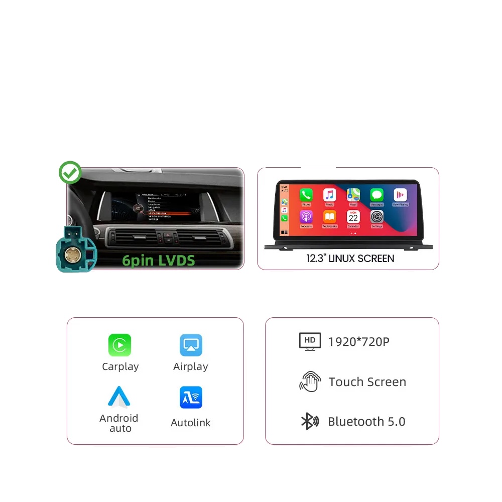 Auto-multimedia-player, Touchscreen-display, Smartphone-integration, Kompatibel Mit Bmw 5er Gt F07, Nbt