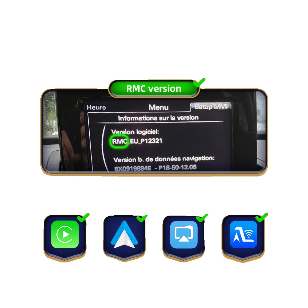 Drahtloses Carplay Android Auto Modul, Bluetooth-konnektivität, Navigationsunterstützung, Q3 Rmc