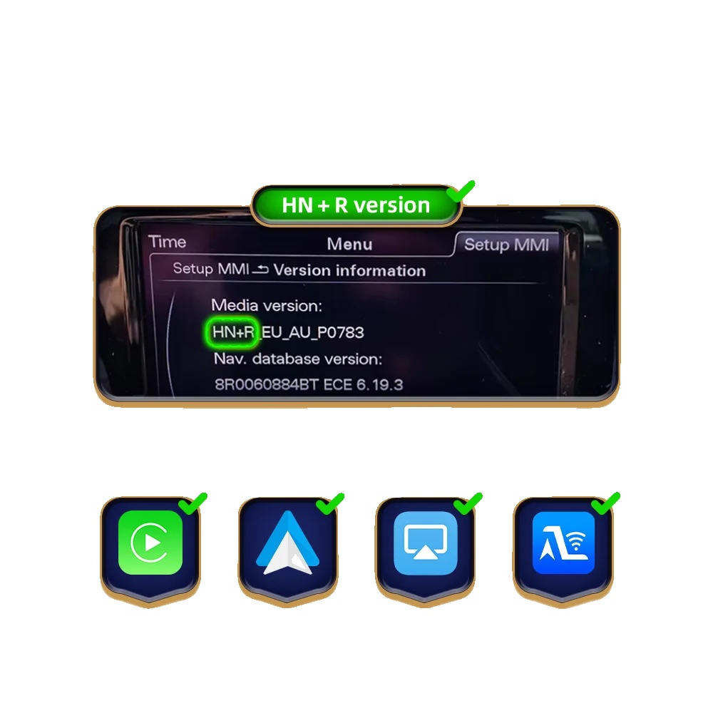 Drahtloses Carplay Android Auto Modul, Bluetooth-konnektivität, Navigationsunterstützung, Q3 Hnr+cam
