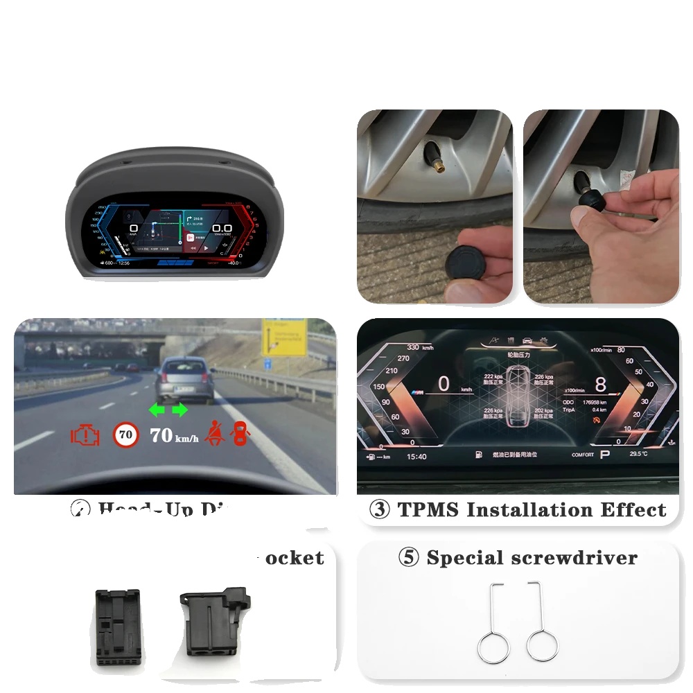 Digitales Instrumentenpanel, 11-zoll Hd, Drahtlose Carplay-kompatibilität, E90 Mit Carplay Tpms