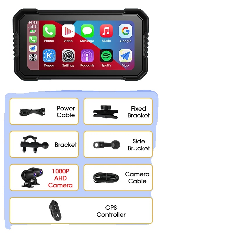 Motorrad Gps-navigator, Kabelloses Carplay, Bluetooth 5.0, Mt Pro
