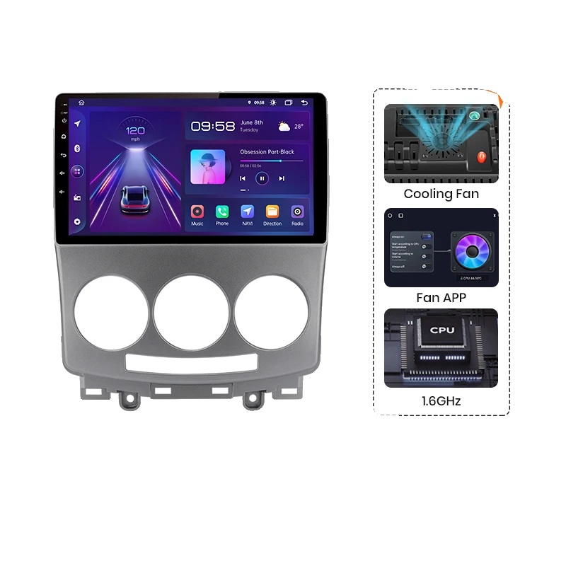 Carplay, Touchscreen-schnittstelle, Navigationssystem, Kompatibel Mit Mazda 5 2005-2010 2010-2015, V1 Plus (4gb 64gb) A Cam