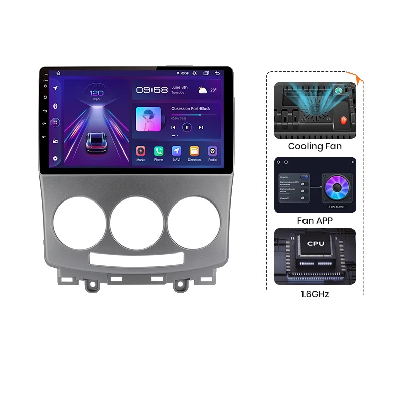 Carplay, Touchscreen-schnittstelle, Navigationssystem, Kompatibel Mit Mazda 5 2005-2010 2010-2015, V1 Plus (2gb 32gb) A Cam