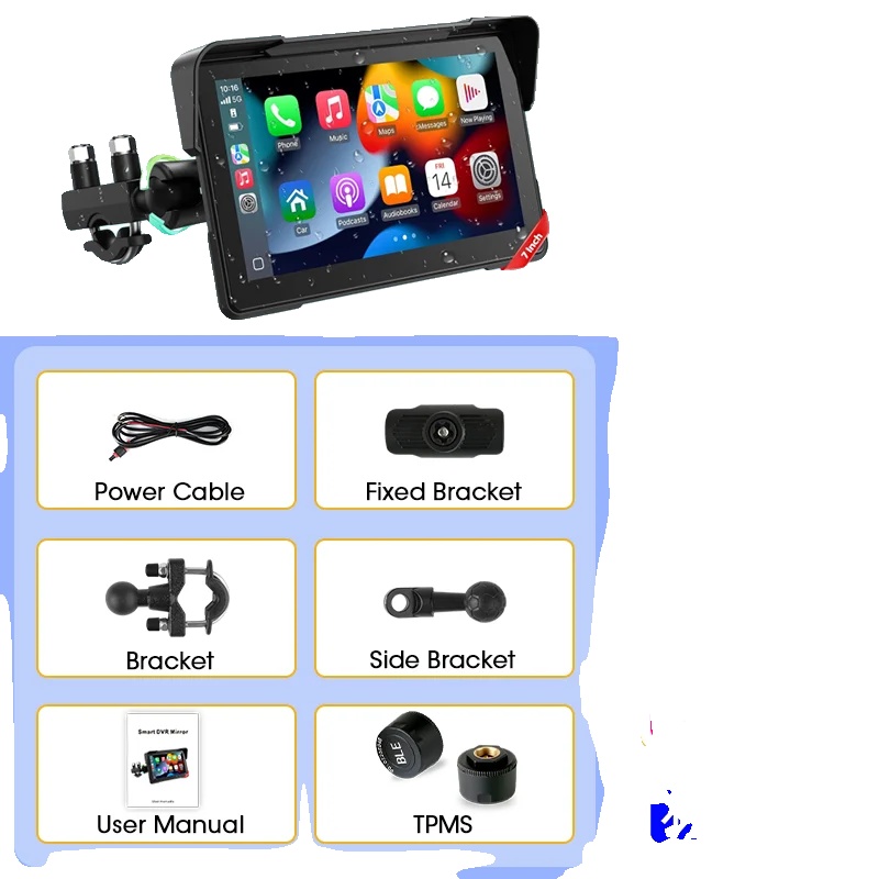 Digitales Moto-armaturenbrett, 7 Zoll Bildschirm, Carplay Und Android Auto Unterstützung, Kein Dvr Tpms