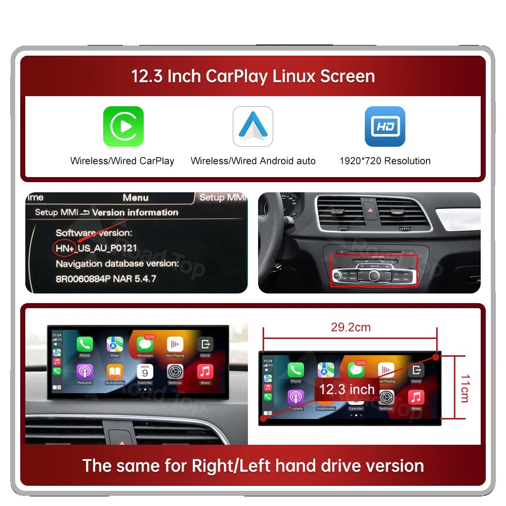 Multimedia-bildschirm, Wireless Carplay, Android Auto-kompatibilität, 12.3 Q3 Hn