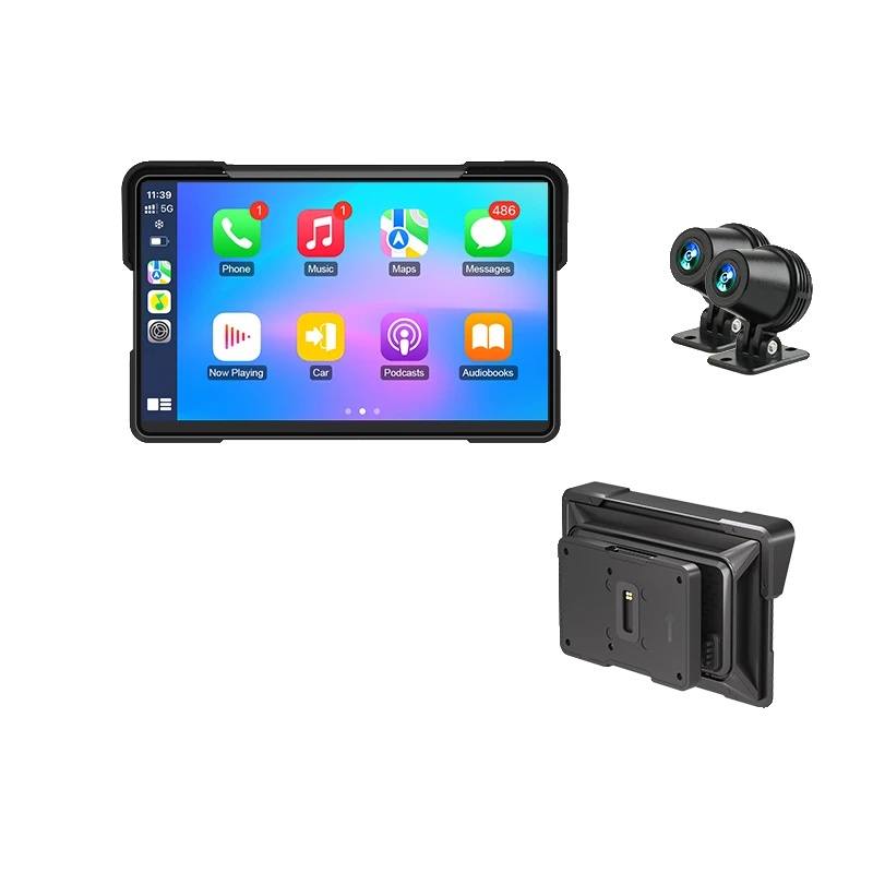 Motorrad-radio, 7-zoll-bildschirm, Unterstützt Carplay Und Android Auto, 7"carplay-dvr, Keine-a