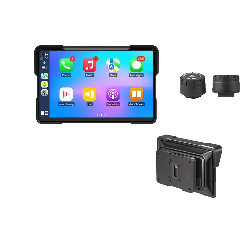 Motorrad-radio, 7-zoll-bildschirm, Unterstützt Carplay Und Android Auto, 7"carplaytpms-kein Dvr, Keine-b