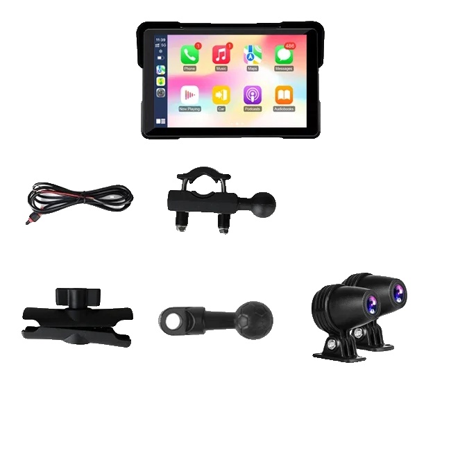 Motorrad Dvr, Dual-linse, Kabelloses Carplay Und Android Auto, 128g-a, Motor Dvr-b