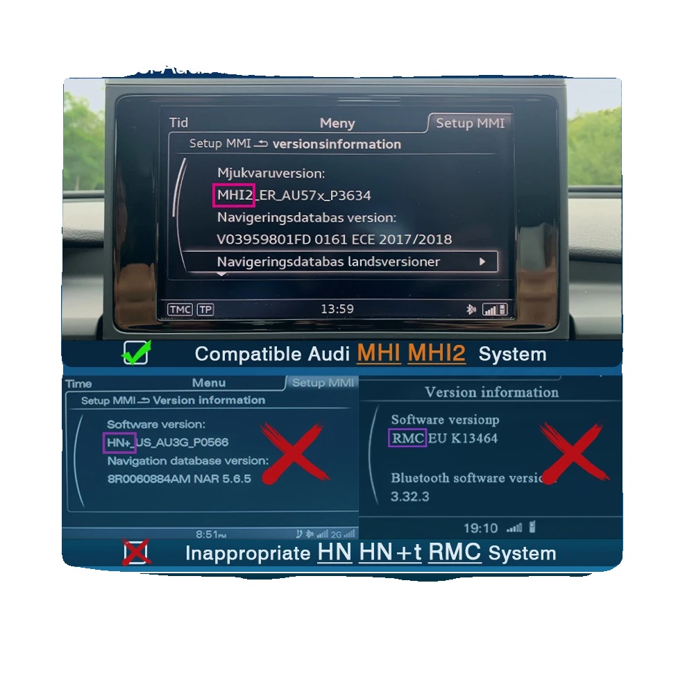 Carplay- Und Android Auto-schnittstelle, Einfache Installation, Usb-software-upgrade, Für A6 A7 Mhi2