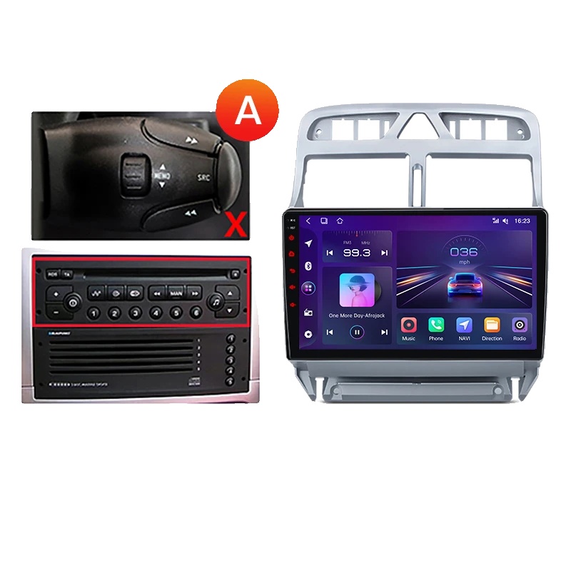 Carplay, Touchscreen, Verbesserte Konnektivität, Kompatibel Mit Peugeot 307 307cc 307sw 2002-2013, V1 Pro C (2gb 64gb) A