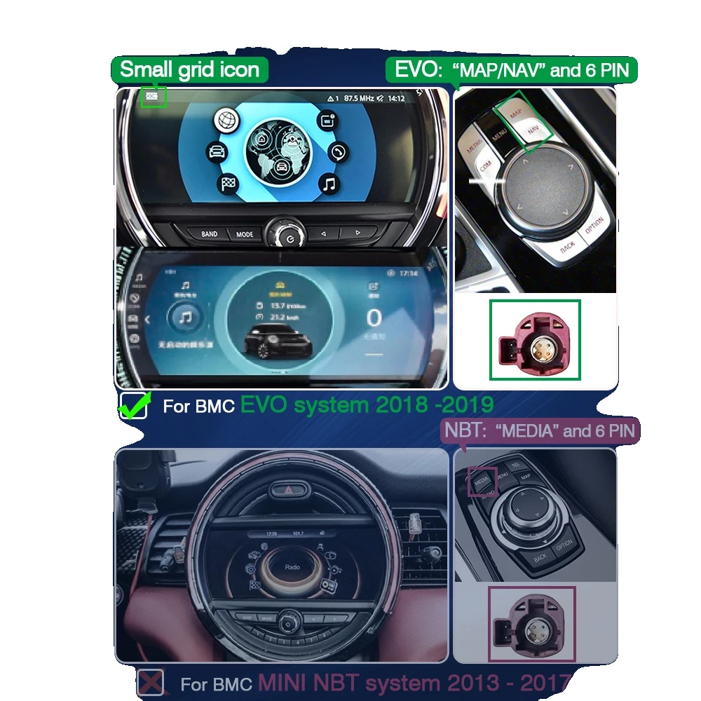 Carplay Android Auto Upgrade, Kabellose Verbindung, Kompatibel Mit Bmw Mini, Einfache Installation, Für Mini Evo