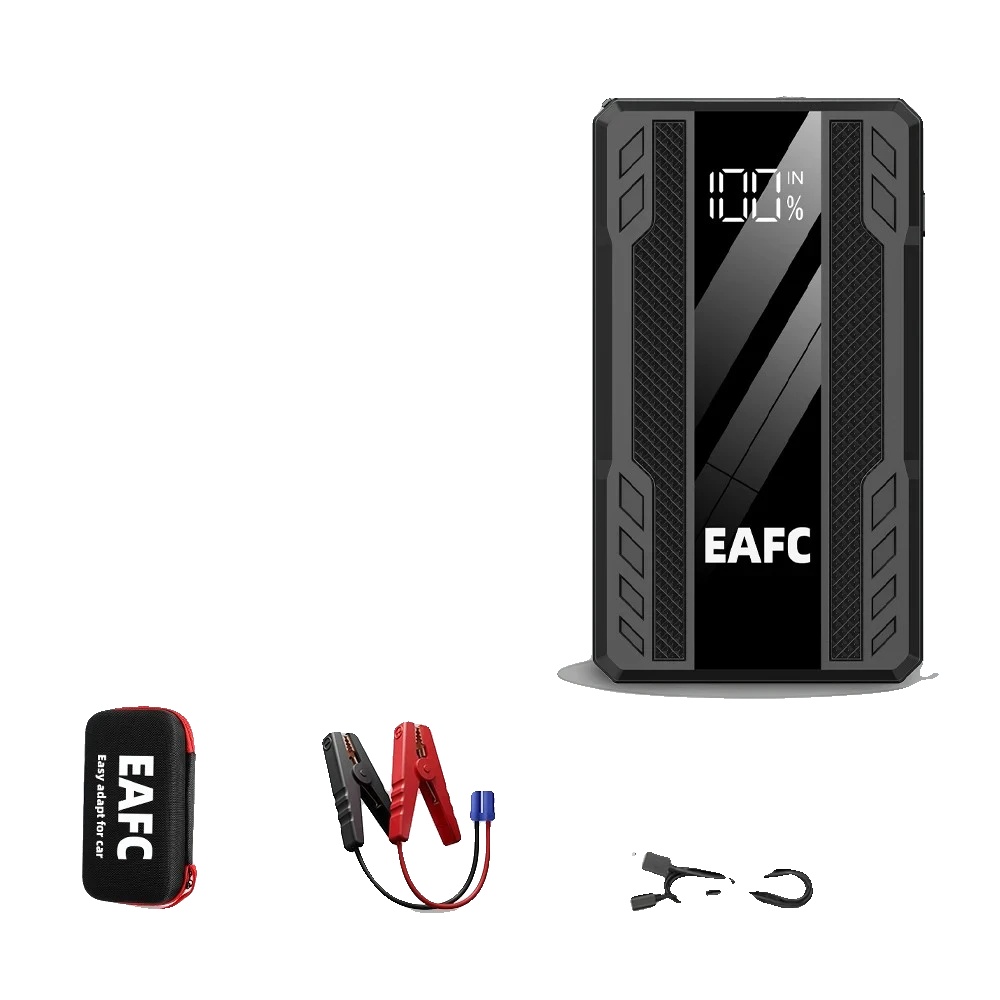 Auto-starthilfe, Tragbare Powerbank, Notfall-booster, Mit Tasche Schwarz