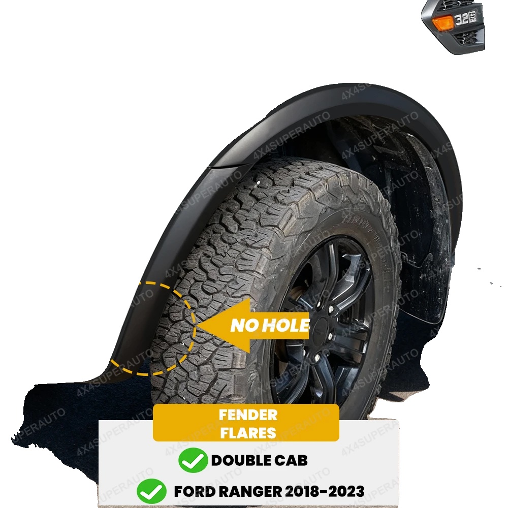 Kotflügelverbreiterungen, Kompatibel Mit Ford Ranger T8 2018-2023, Aggressives Design, Langlebige Abs-konstruktion, Kein Loch