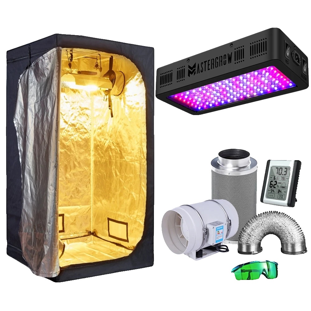 Hydroponisches Anbausystem, Vollspektrum-led-lampen, Lüfter Und Aktivkohlefilter, Zeltsets 2, 80x80x160cm Set