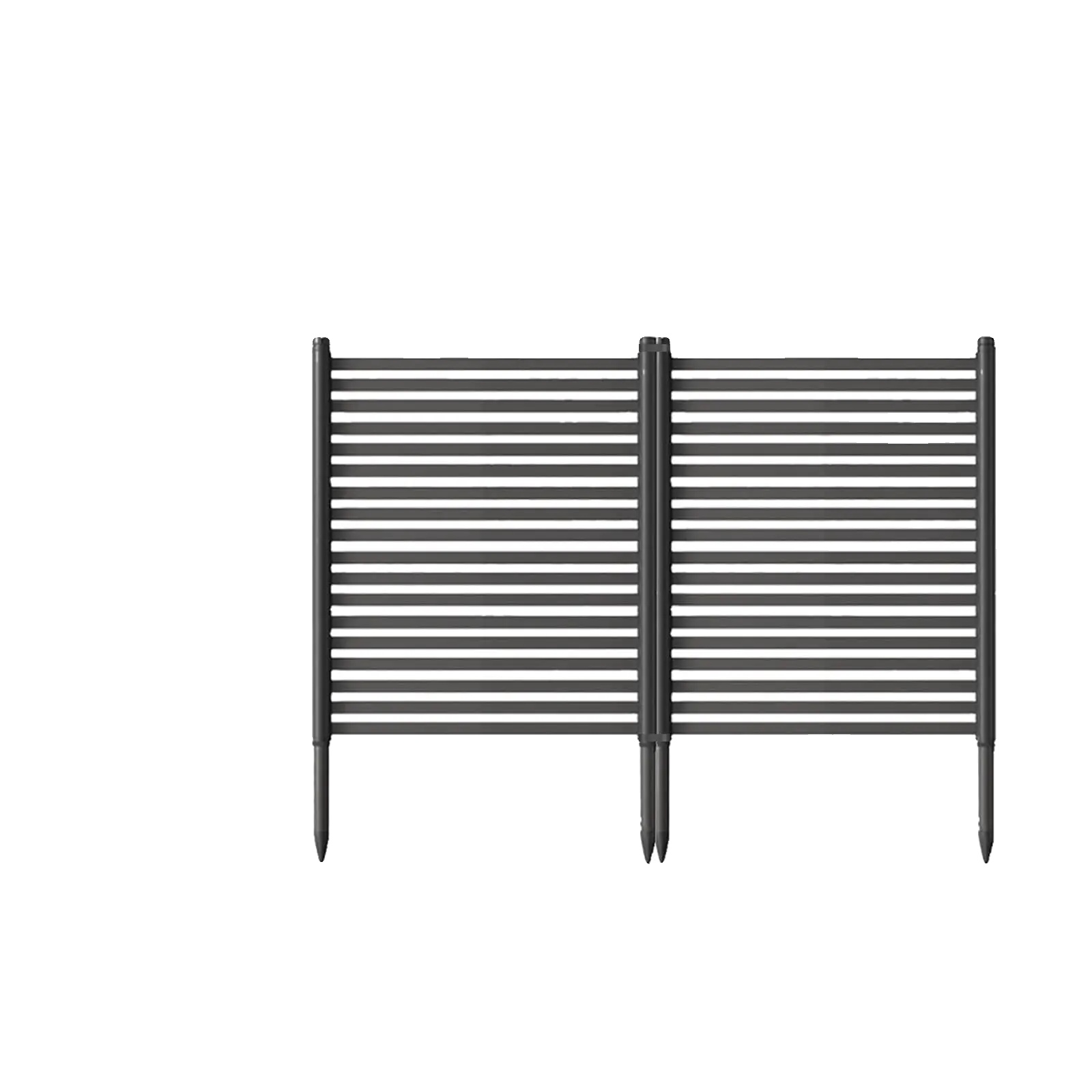 Gartenzaun, Modulares Design, Wetterbeständiges Material, Schwarz
