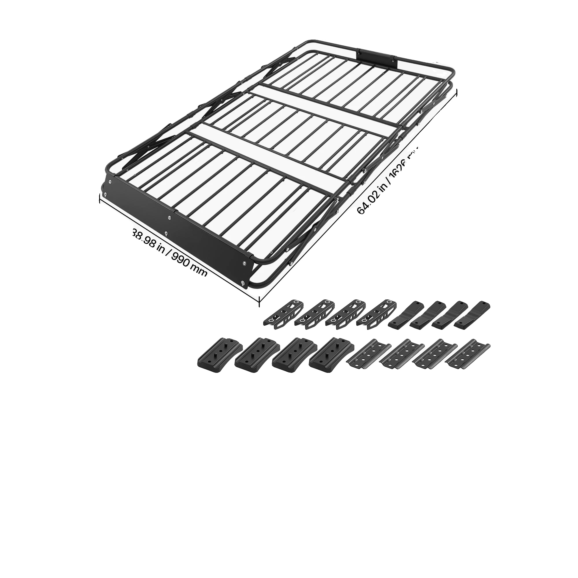 Dachgepäckträger Korb, Langlebiger Stahl, 90 Kg Tragfähigkeit, 64 X 39 In