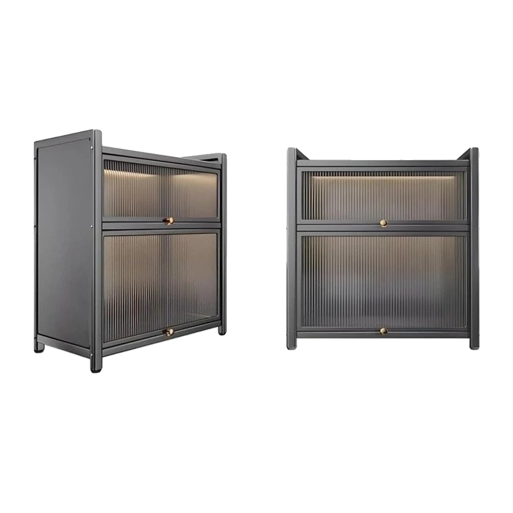 Küchenschrank, Staubdichtes Design, Mehrstufiger Organizer, Schwarz-1stück