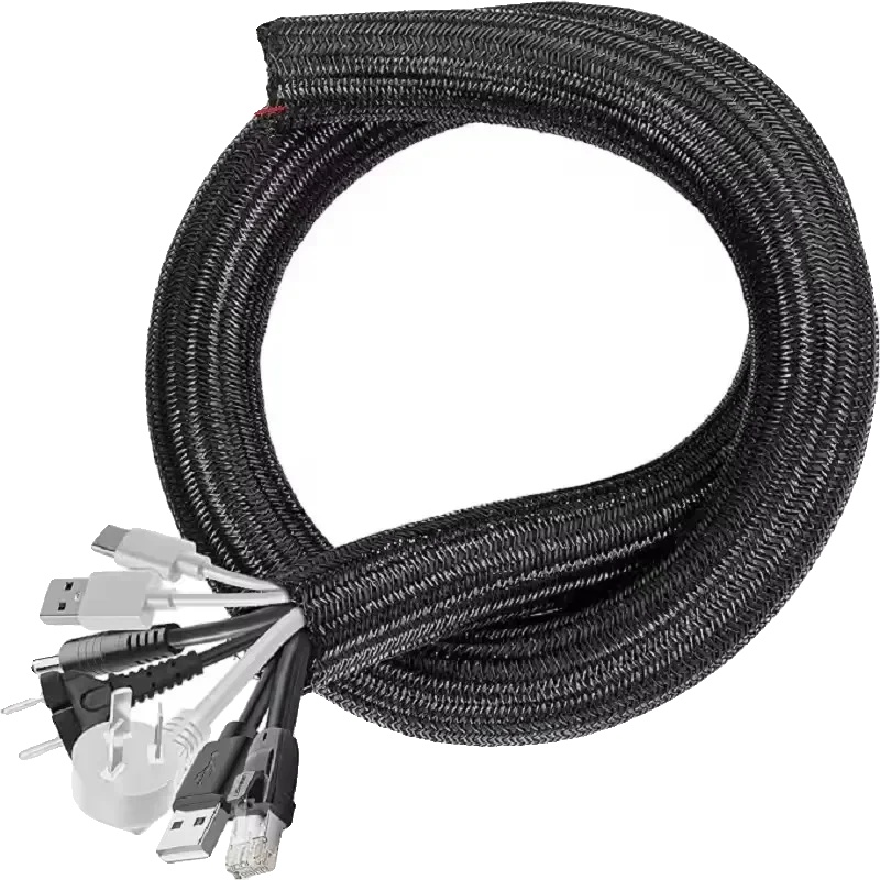 Kabelschlauch, Erweiterbar, Langlebiges Tpe-material, Schwarz 3m