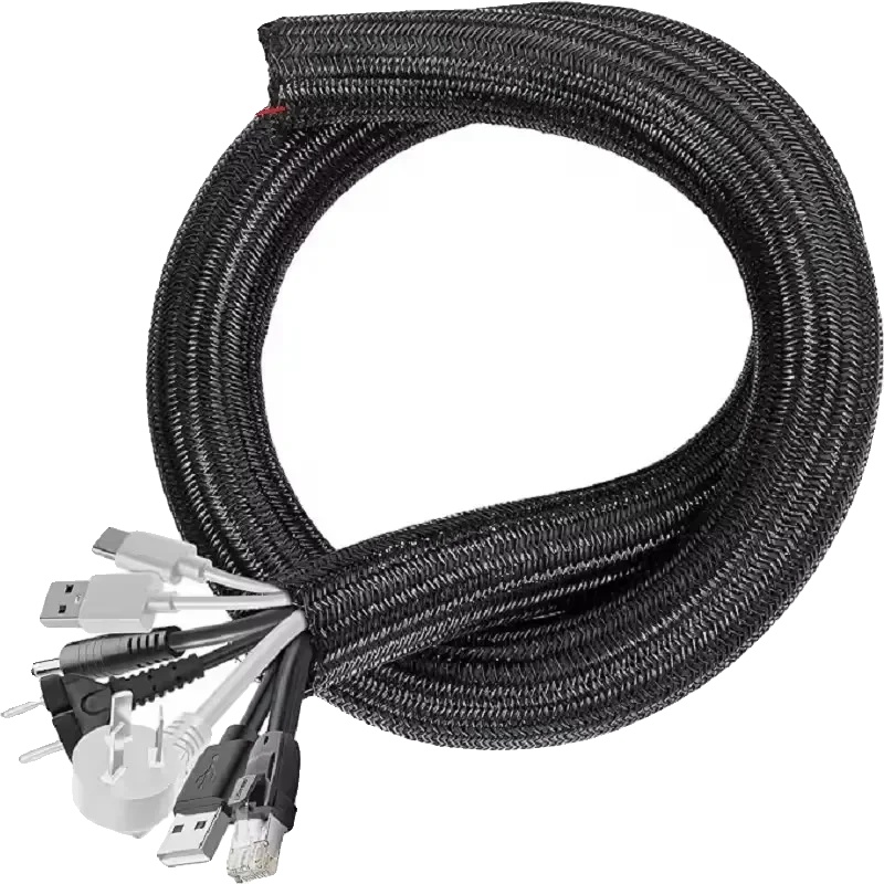 Kabelschlauch, Erweiterbar, Langlebiges Tpe-material, Schwarz 5m