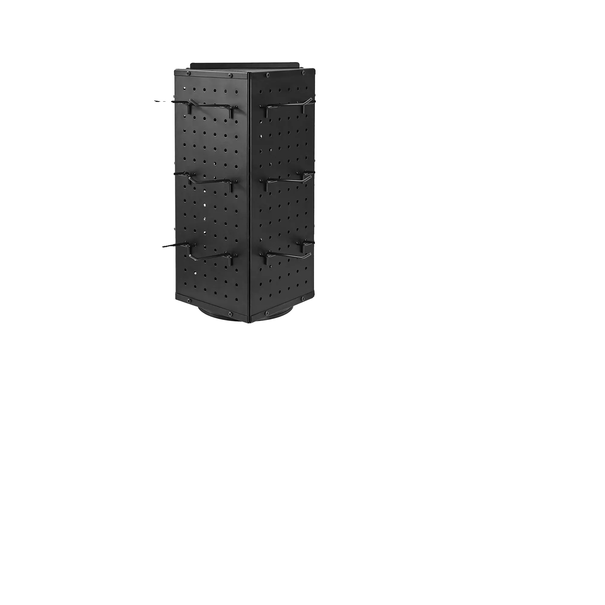Displayständer, Drehendes Design, 24 Haken Enthalten, Schwarz