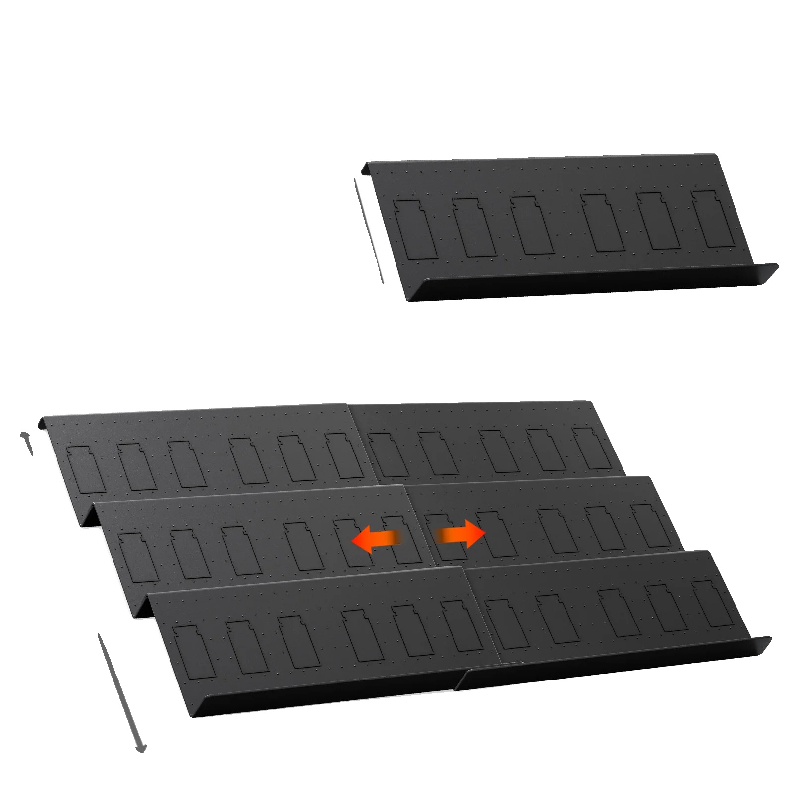 Gewürzschubladeneinsatz, Verstellbare Breite, Leicht Zu Reinigen, Schwarz-6pcs