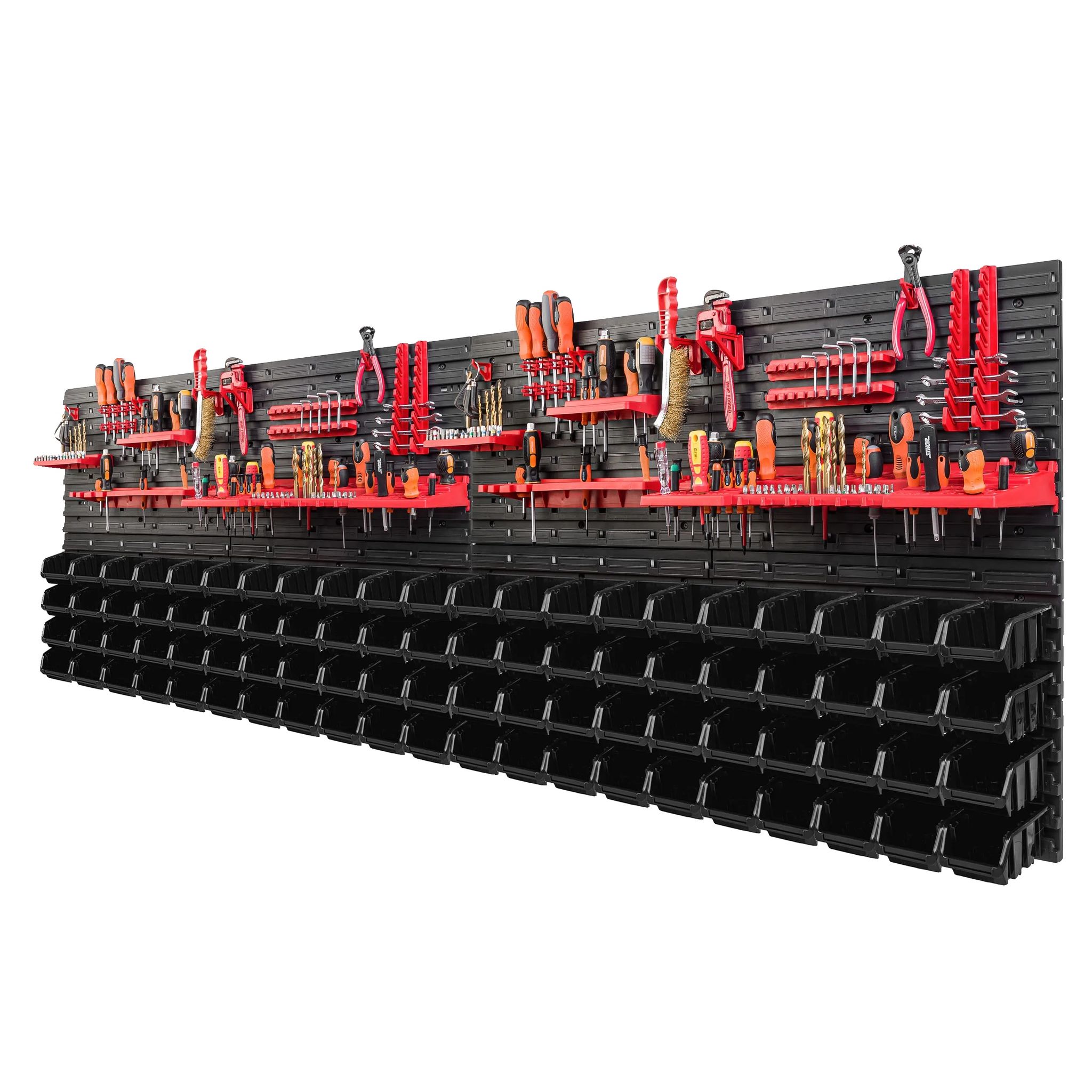 Werkstattboard, 234 X 78 Cm Abmessungen, 84 Cuvetten, Wandmontage, Kunststoffmaterial, Mobile Einrichtung