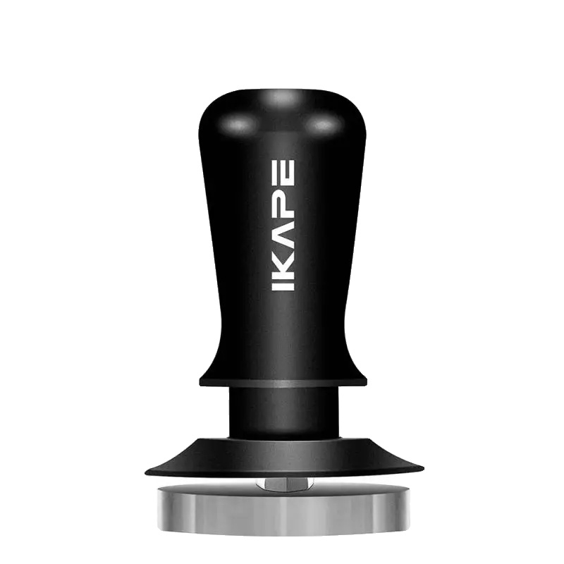 Espresso Tamper, Edelstahlbasis, Ergonomischer Griff, Schwarz-b, 51mm