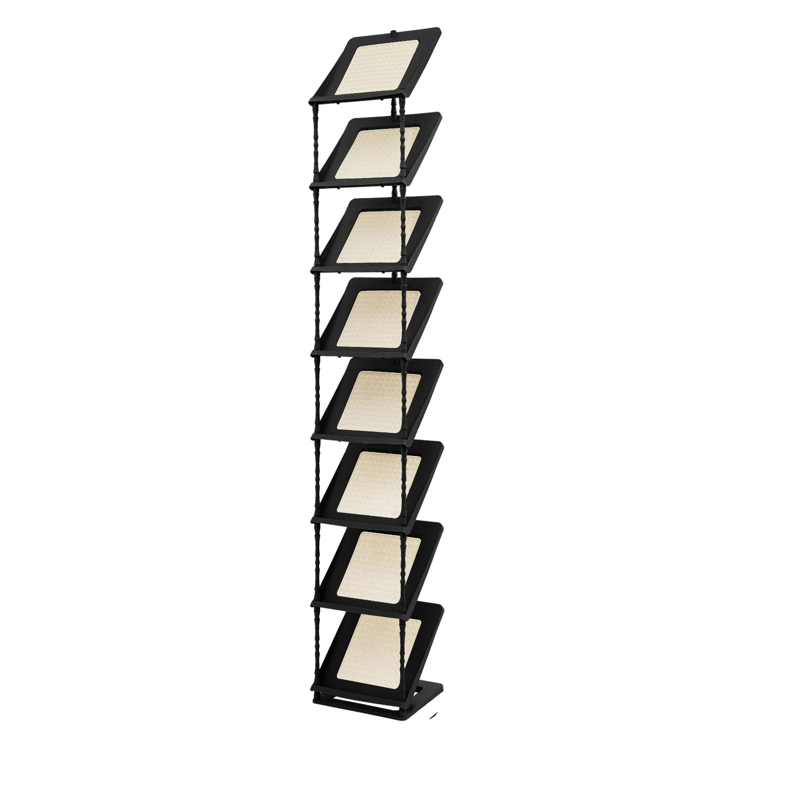 Schuhregal, 8-stufige Schräg Gestaltete, Platzsparende Organizer, Schwarze Farbe