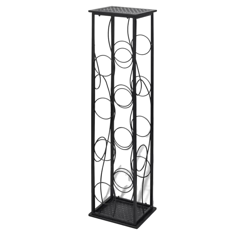 Flaschenregal, Metallkonstruktion, Modernes Design, Schwarz