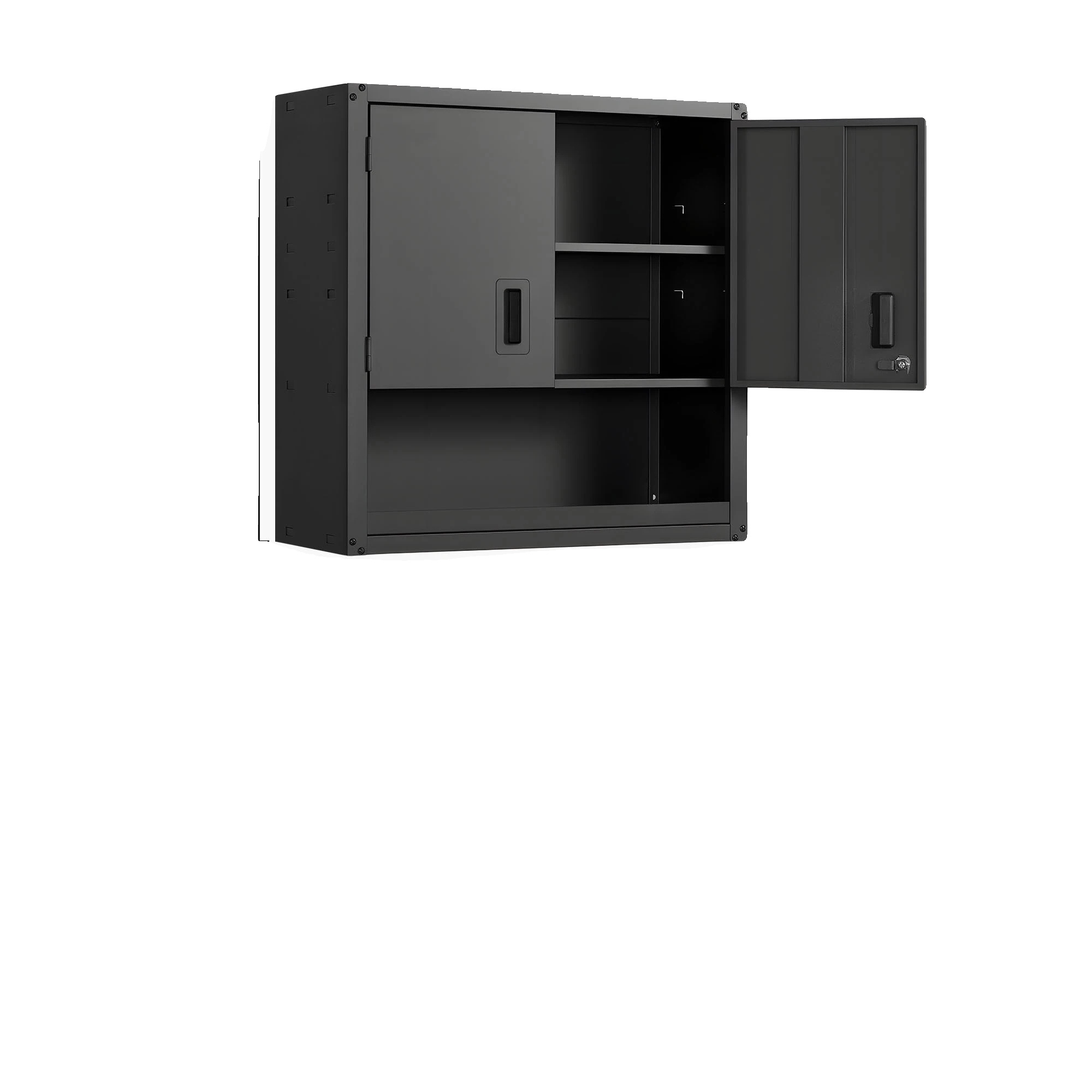 Wandschrank, Verstellbare Regale, Abschließbare Türen, 30 X 12 X 30 In