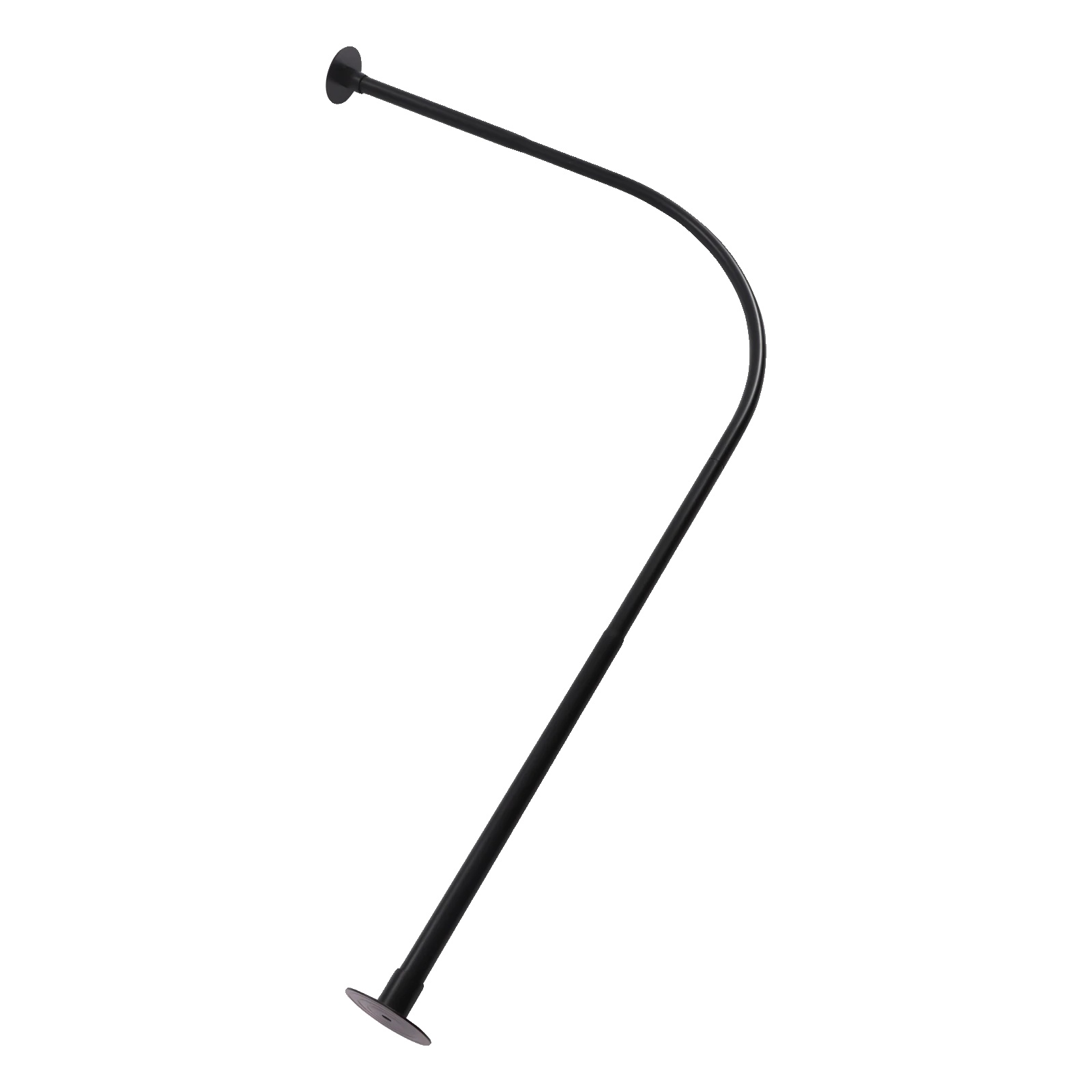 Duschvorhangstange, Teleskopisches Design, Rostbeständige Konstruktion, Schwarz