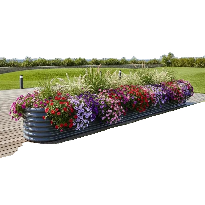 Gartenbeet, Verzinkter Stahl, Wetterfest, 332 X 40 X 36 Cm