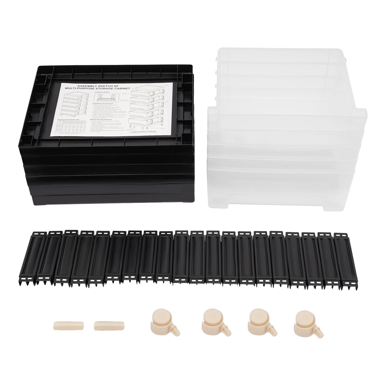 Aufbewahrungstruhe, Multifunktionaler Organizer, Vertikales Design, Schwarz