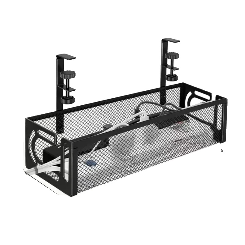 Kabelmanagementschale, Clip-on-installation, Langlebiges Metallgitter, Schwarz