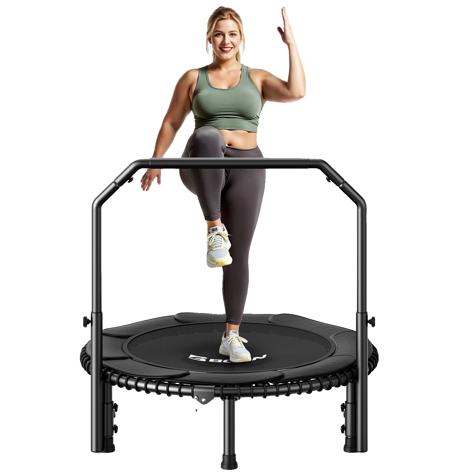 Trampolin, Faltbares Design, Verstellbare Handläufe, 40inch