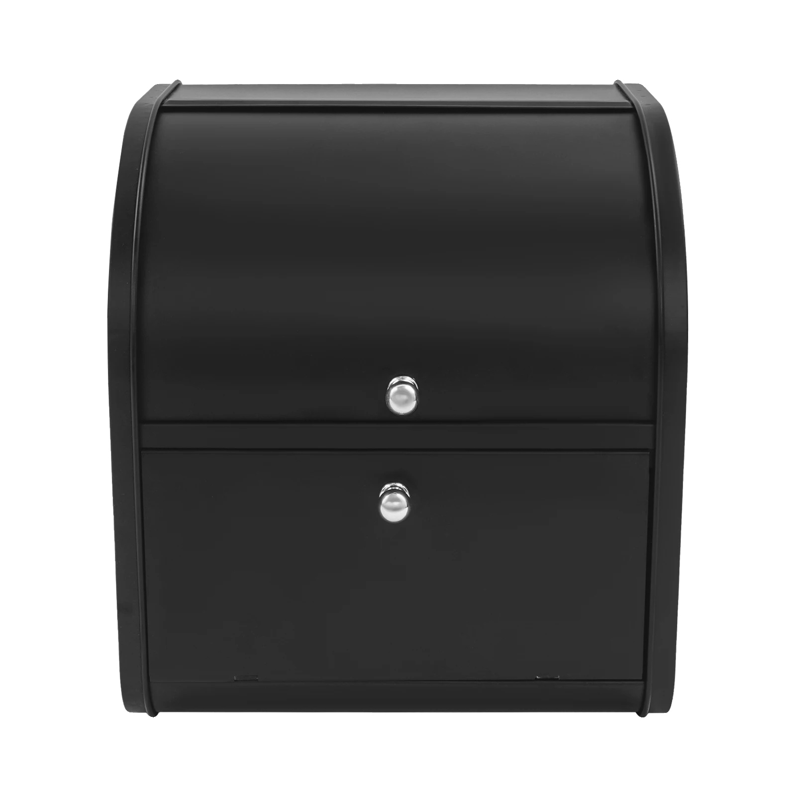 Brotbox, 2-stufiges Rolltop-design, Langlebige Metallkonstruktion, Schwarz