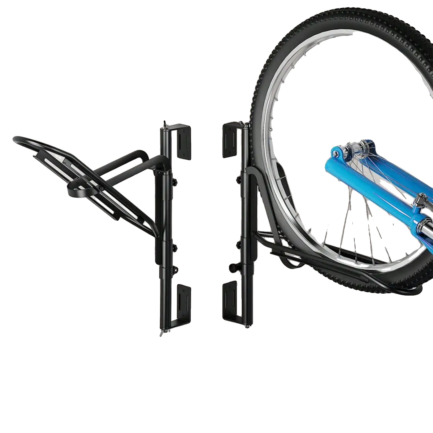 Wandmontierter Fahrradhalter, Kohlenstoffstahl, Standard-fahrradgrößen, Hält 1 Fahrrad, Wandmontiert, Faltbares Design