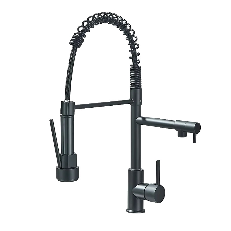 Küchenarmatur, Wandmontage, 360-grad-drehung, Matte Schwarze B