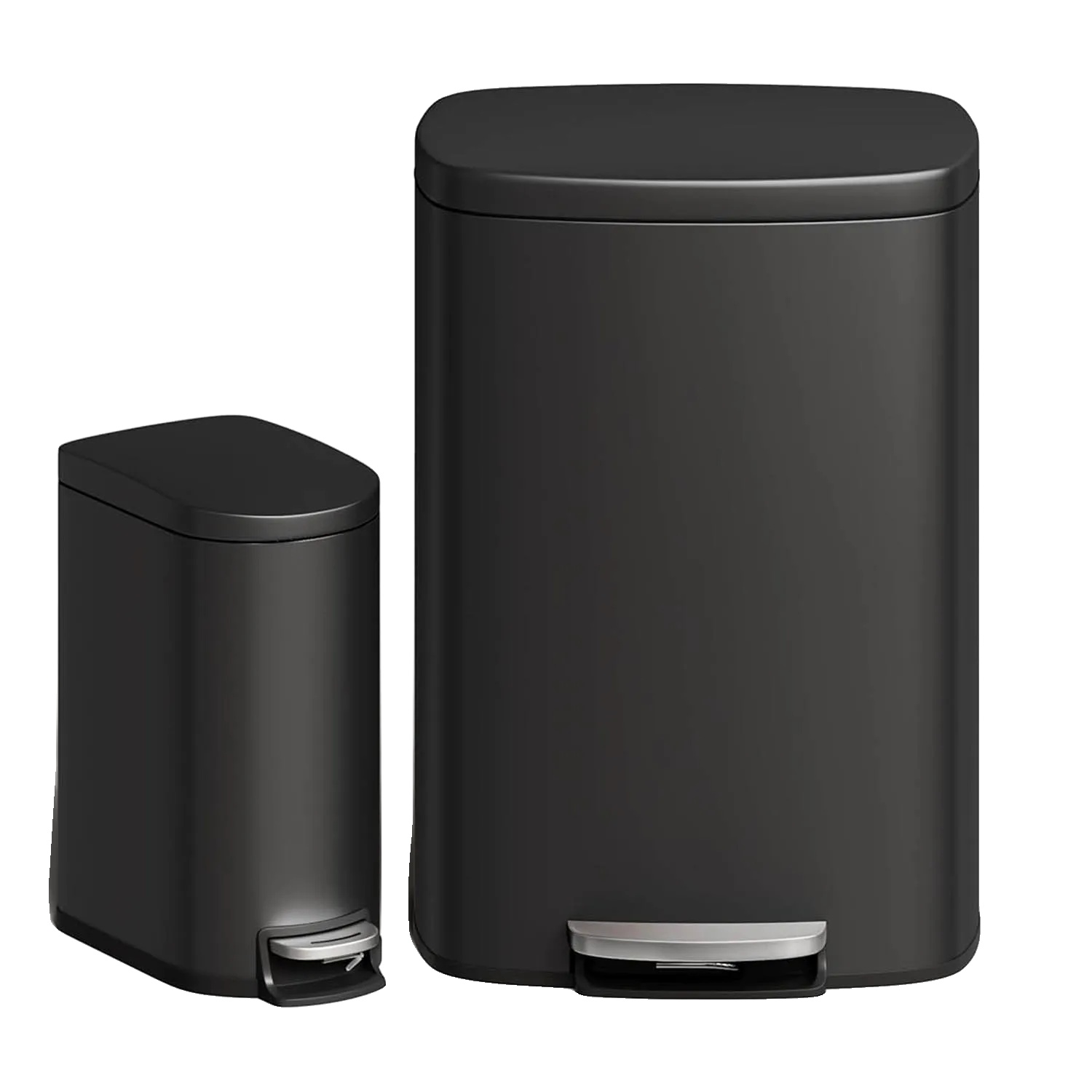 Mülltonnen-combo-set, Rostfreies Design, Berührungslose Bedienung, Schwarz
