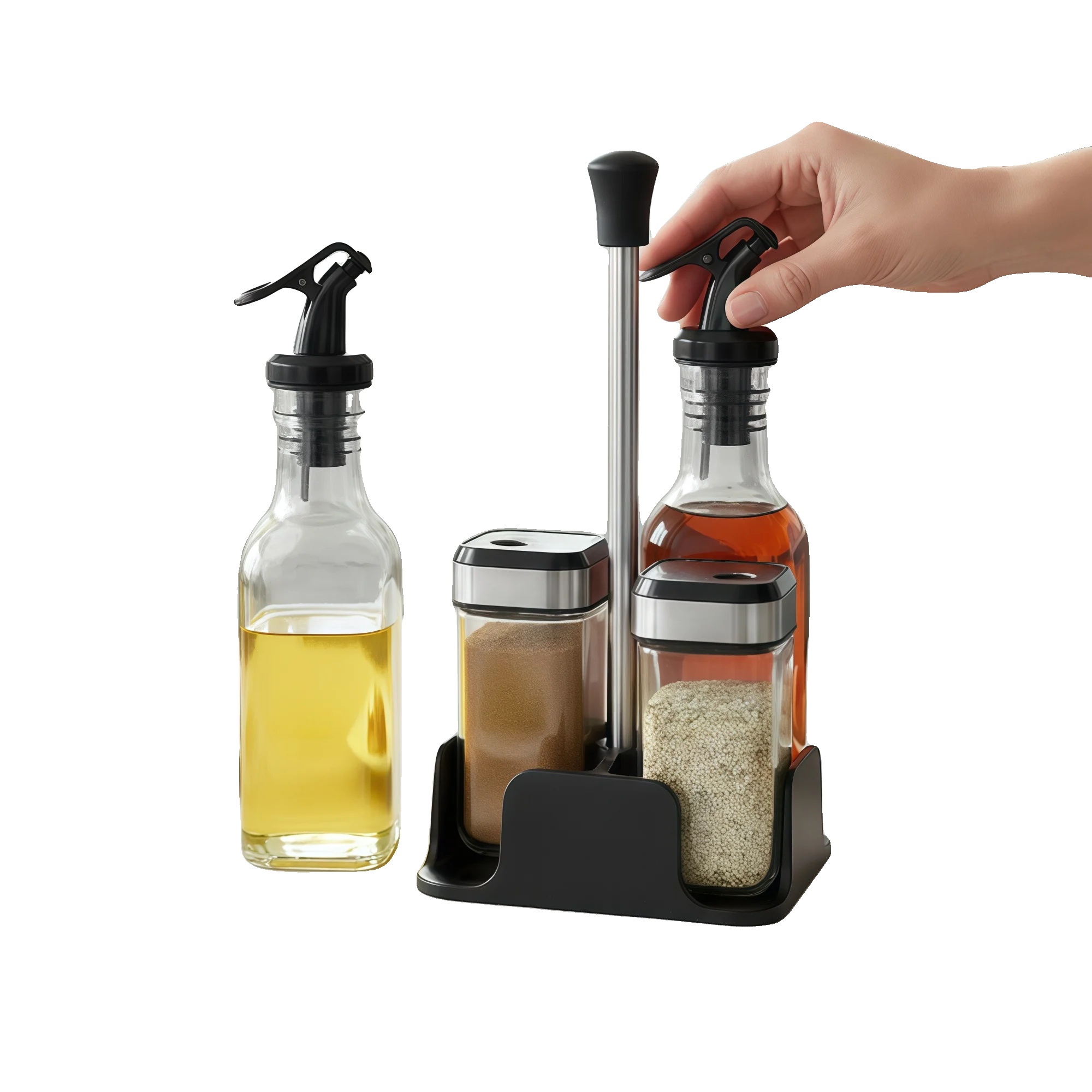 Gewürzglas-set, Auslaufsichere Konstruktion, Einfache Dosierung, Bartstil