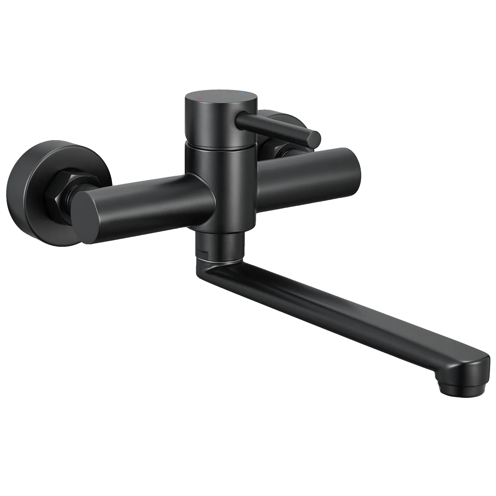 Küchenarmatur, Wandmontage, 360° Schwenkbar, Schwarz, G1/2
