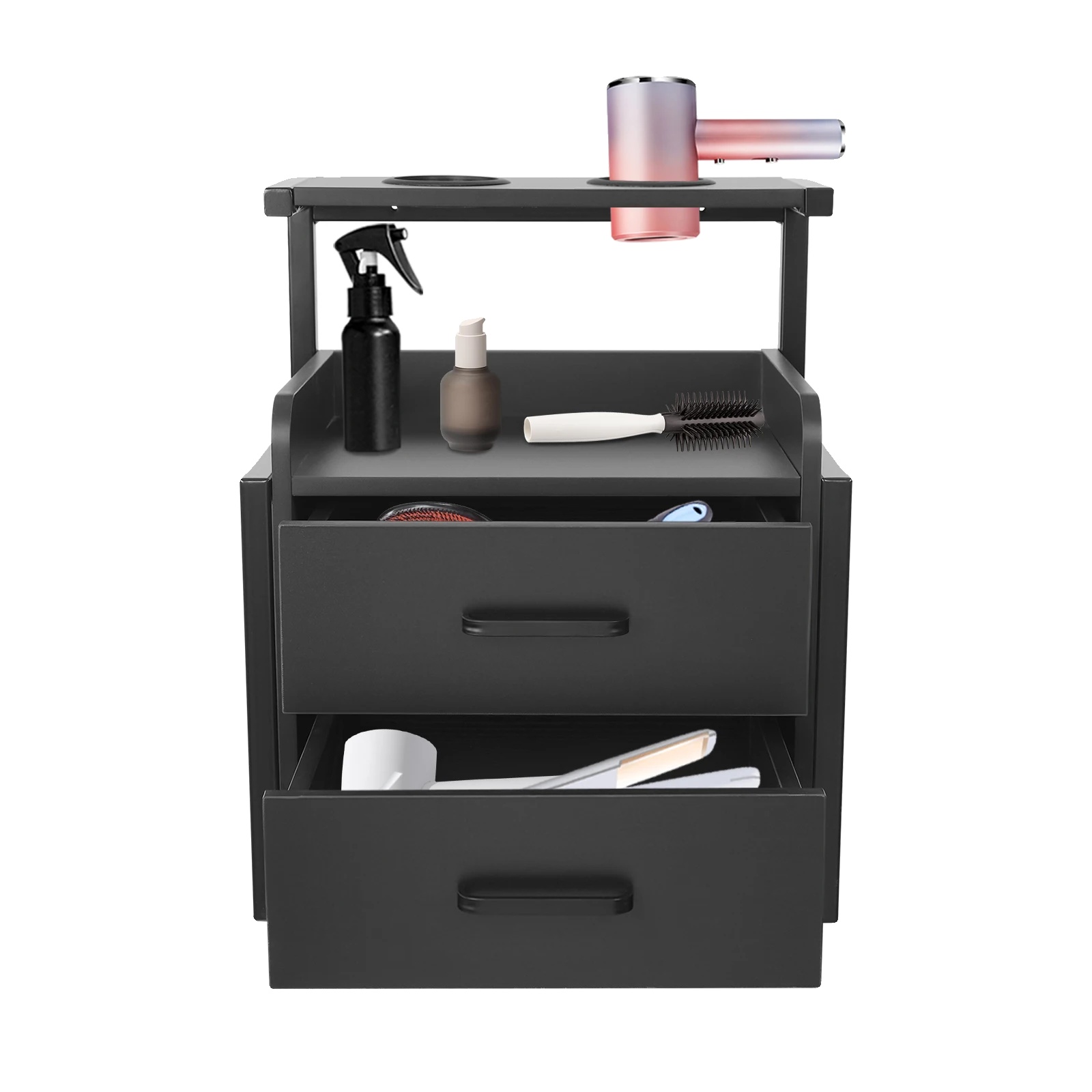 Wandmontierter Salon-schrank, Langlebiges Design, Große Speicherkapazität, Schwarz
