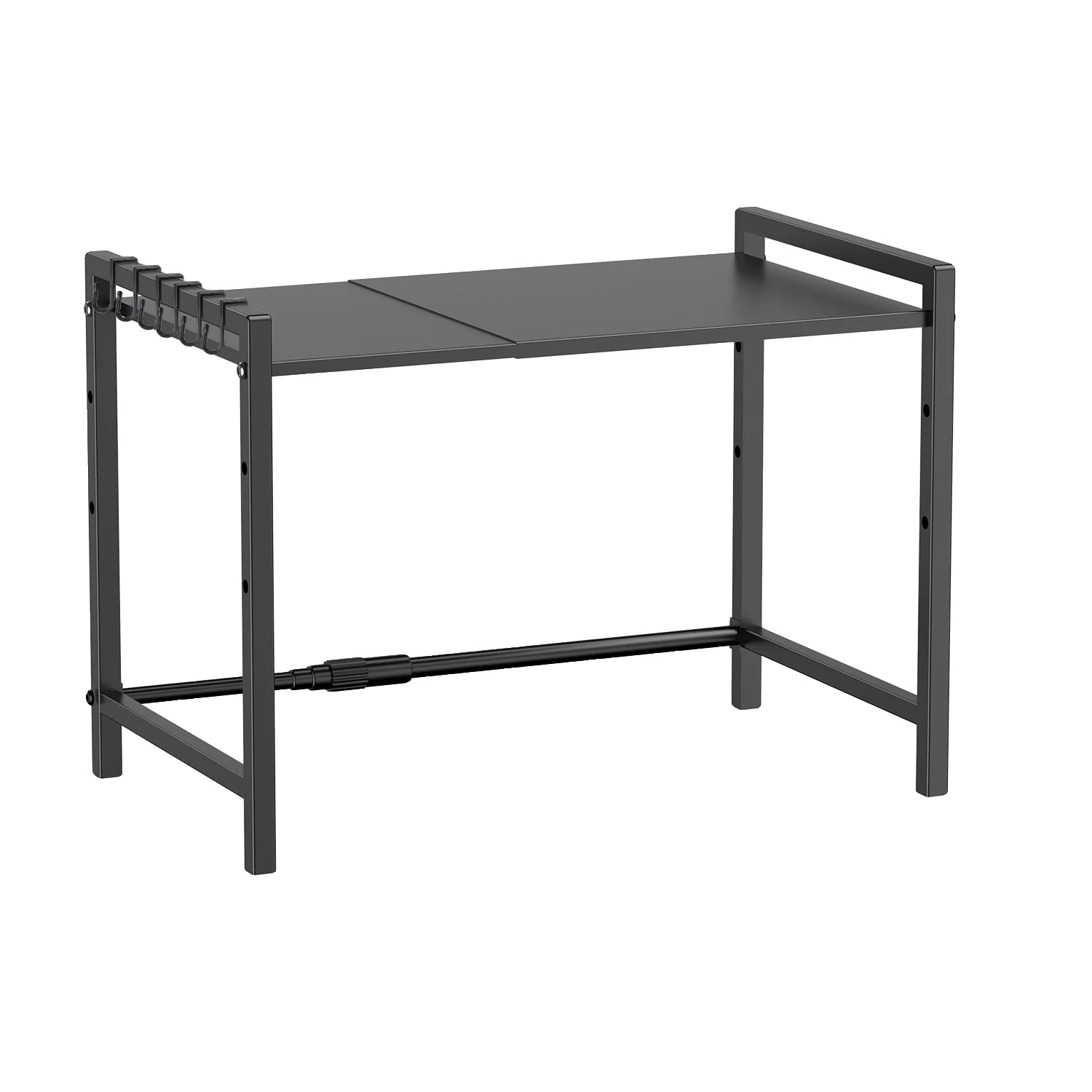Mikrowellenregal-organizer, Verstellbares Design, Robuste Konstruktion, Schwarz