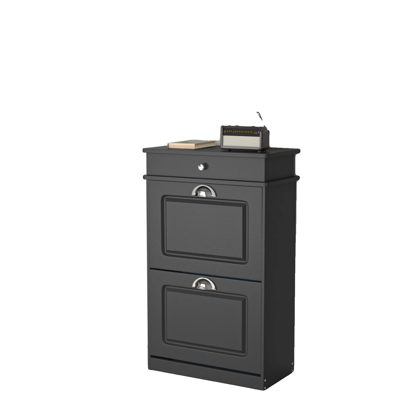 Schuhschrank, Kompaktes Design, Elegante Aufbewahrungslösung, Schwarz