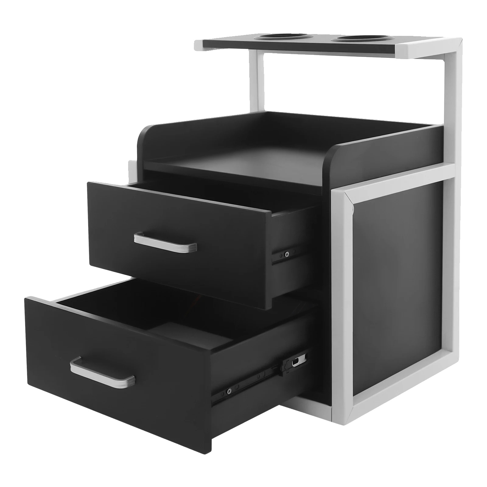 Wandschrank, 2 Schubladen, Modernes Design, Schwarz