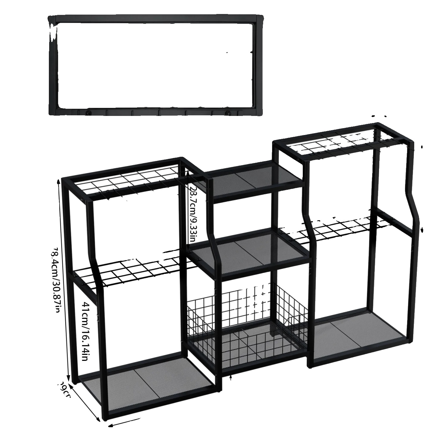 Gartenwerkzeug-organizer, Metallkonstruktion, Umweltfreundliches Design, Stil B 123x29x78cm