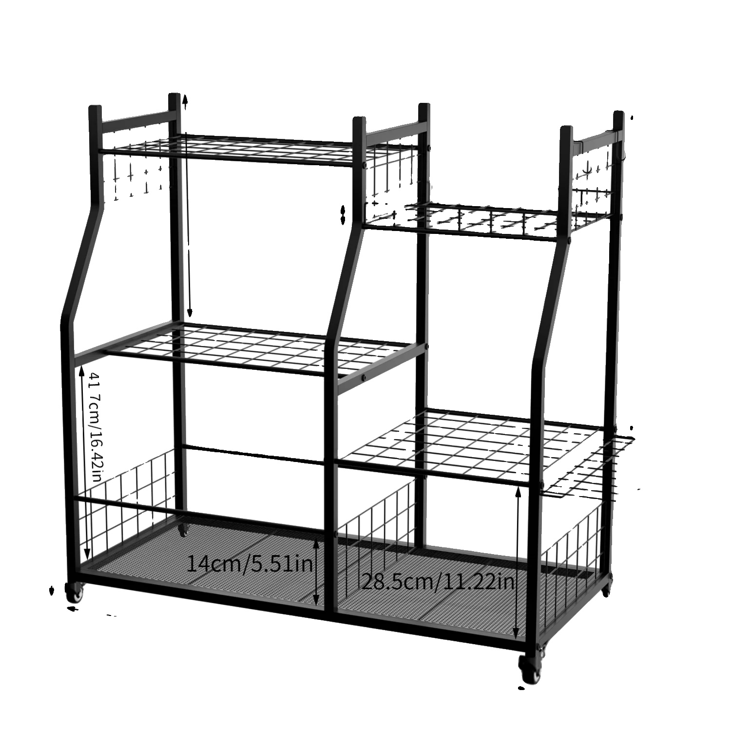 Gartenwerkzeug-organizer, Metallkonstruktion, Umweltfreundliches Design, Stil A 92x40x95cm