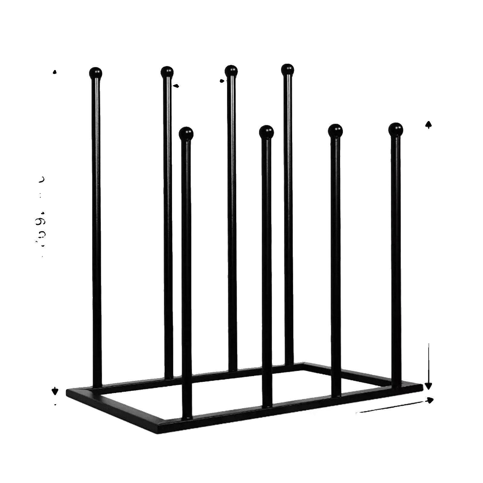 Bootregal, Metallkonstruktion, Platzsparendes Design, Schwarze Farbe