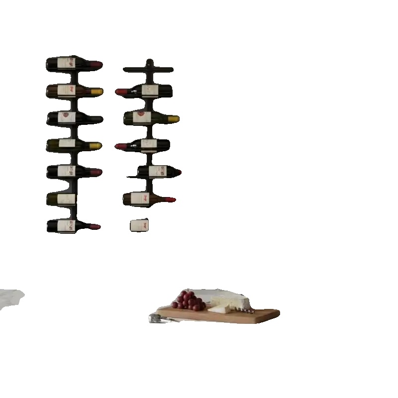 Weinregal, Wandmontage, Für 20 Flaschen, Schwarz