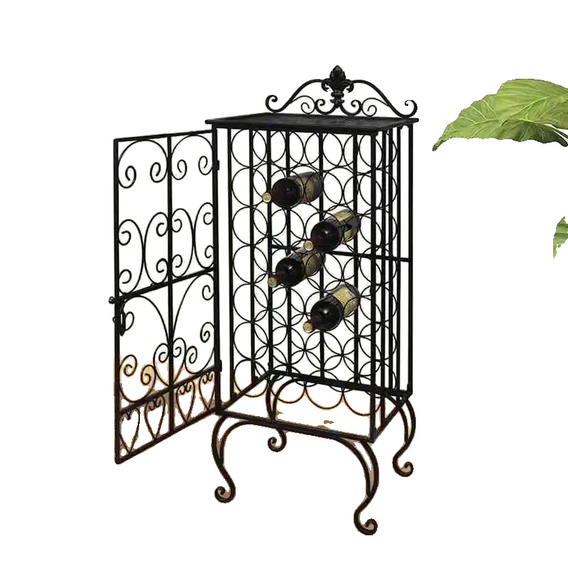 Weinflaschenregal, Freistehendes Metalldesign, Fasst 28 Flaschen